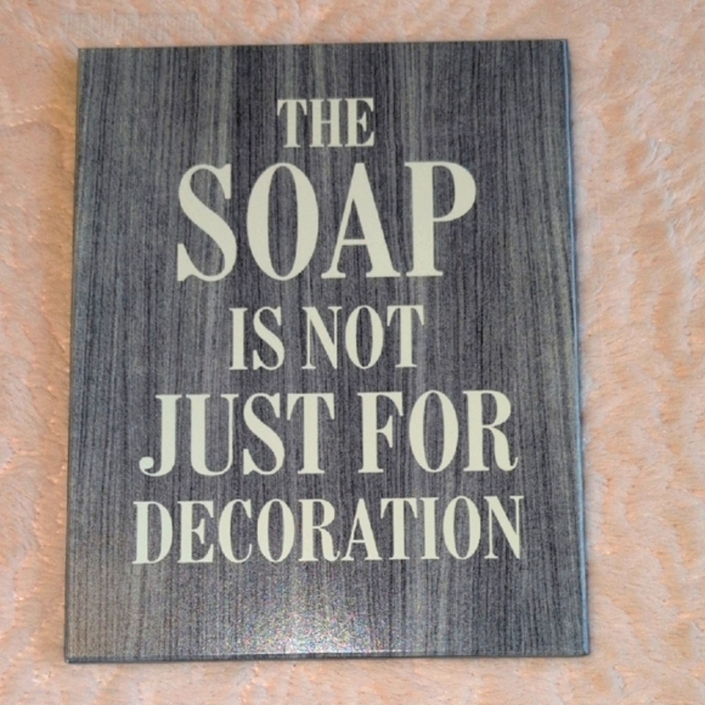 New! 8x10 Gray Decorative Bathroom Wall Art
